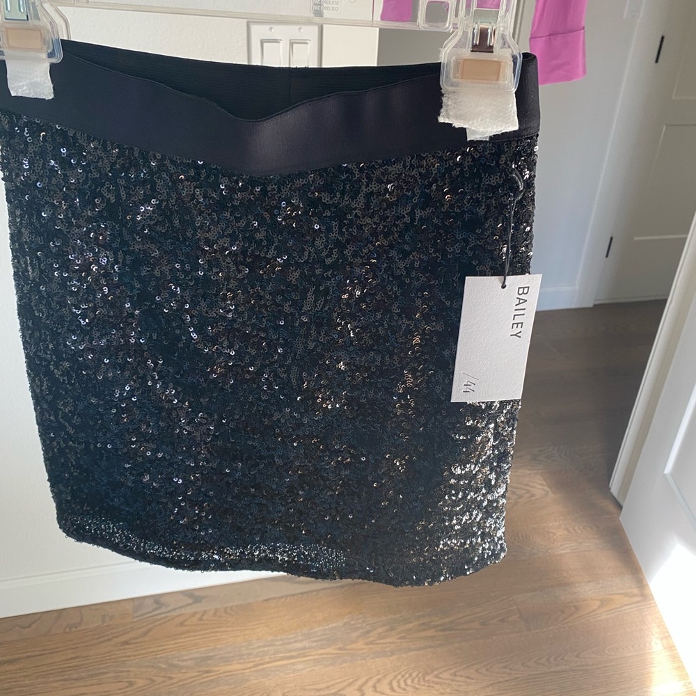 Bailey 44 Black Sequin Mini Skirt